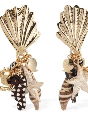 GAS Bijous Shellita Earrings Sea Shell Gold Plated